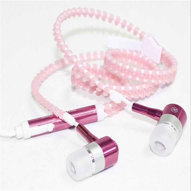 Glow In The Dark Zipper Mic Earphones