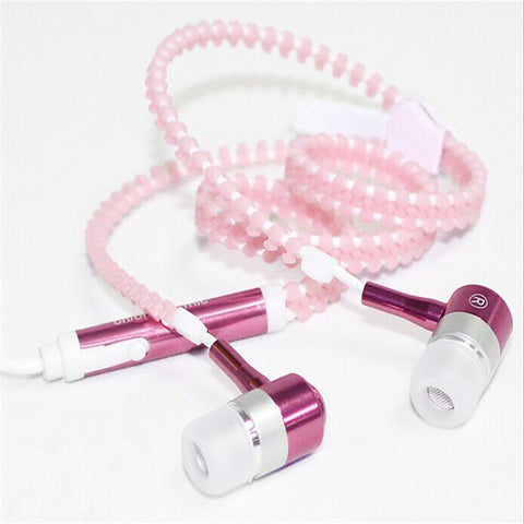 Glow In The Dark Zipper Mic Earphones