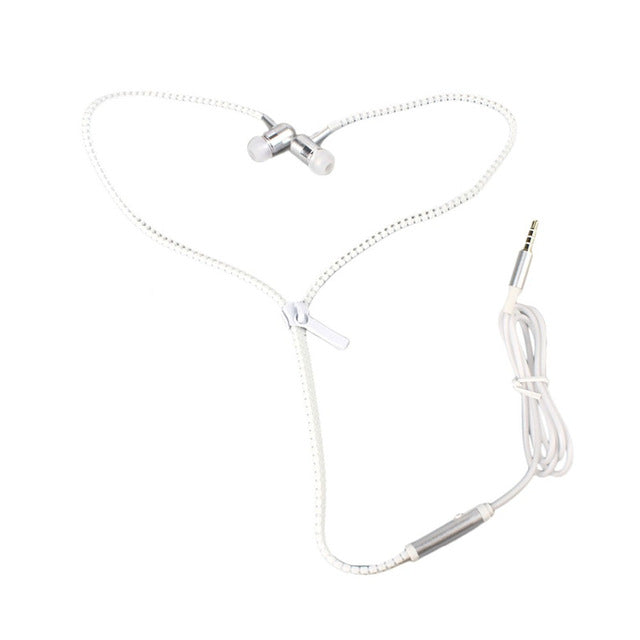 Glow In The Dark Zipper Mic Earphones