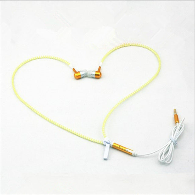 Glow In The Dark Zipper Mic Earphones